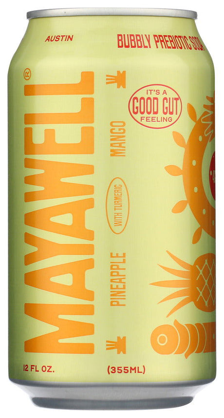 MAYAWELL: Prebiotic Soda Pineapple Mango, 12 fo - #tag1# - #tag2#