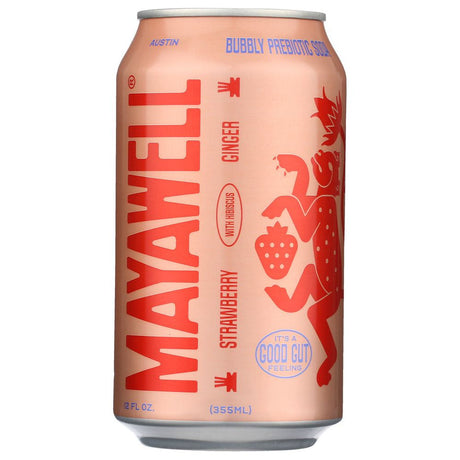 MAYAWELL: Prebiotic Soda Strawberry Ginger, 12 fo - #tag1# - #tag2#