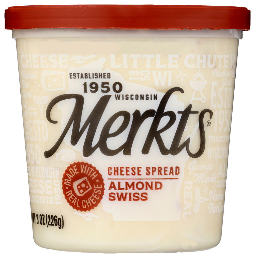 MERKTS CHEESE: Cheese Spread Swiss Almond, 8 oz - #tag1# - #tag2#