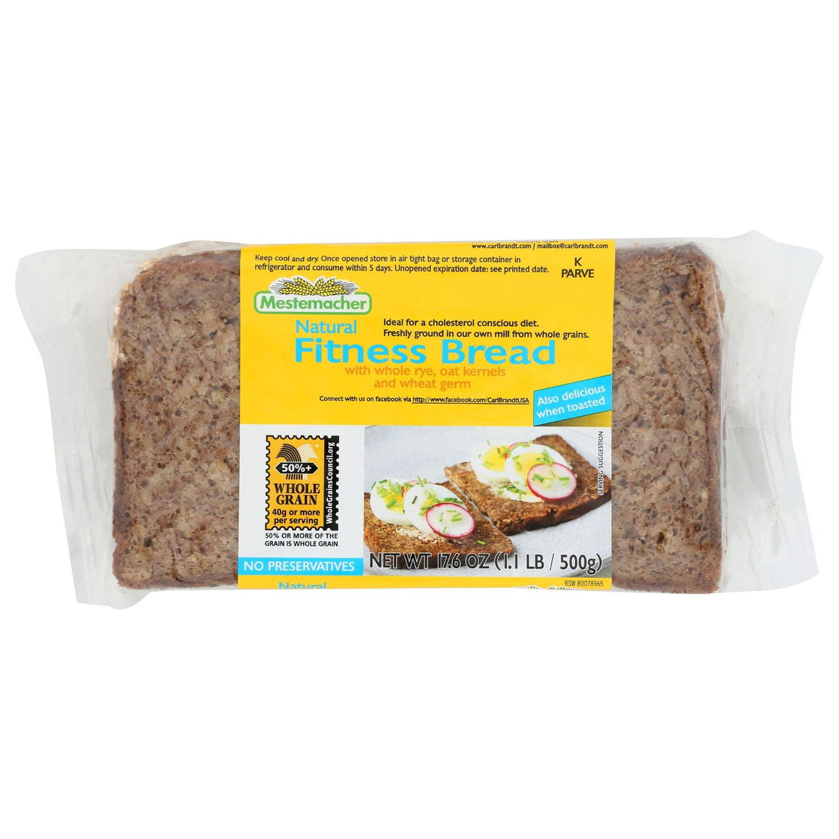 MESTEMACHER: Natural Fitness Bread, 17.6 oz - #tag1# - #tag2#