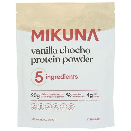 MIKUNA: Vanilla Chocho Protein Powder, 15.1 oz - #tag1# - #tag2#