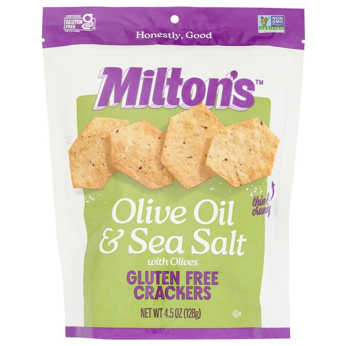 MILTONS: Olive Oil and Sea Salt wth Olives Gluten Free Crackers, 4.5 oz - Sunshine Co Op. - #tag1# - #tag2# - #tag3# - #tag4#