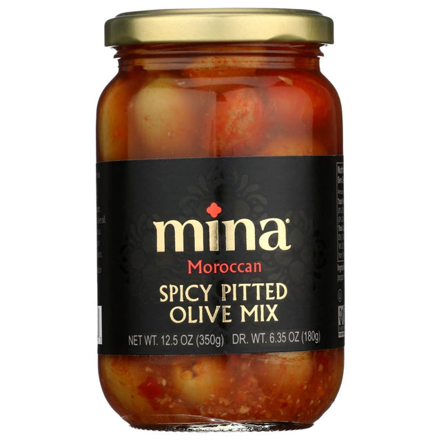 MINA: Spicy Pitted Olive Mix, 12.5 oz - #tag1# - #tag2#