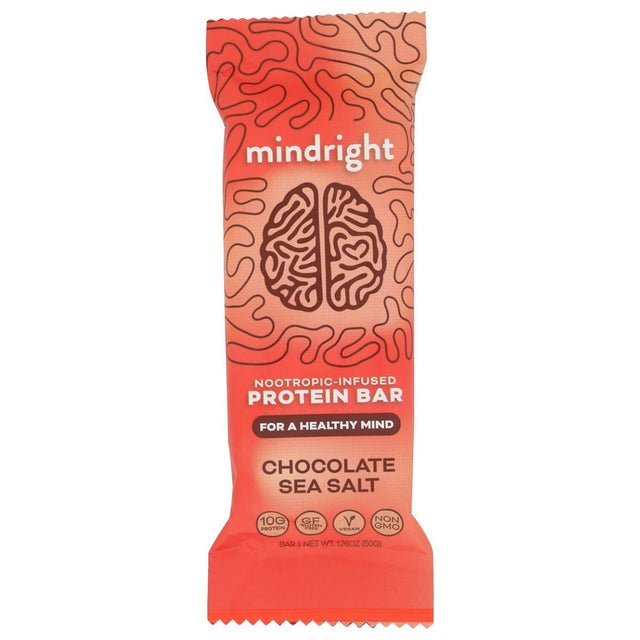 MINDRIGHT: Chocolate Sea Salt Protein Bar, 1.76 oz - #tag1# - #tag2#
