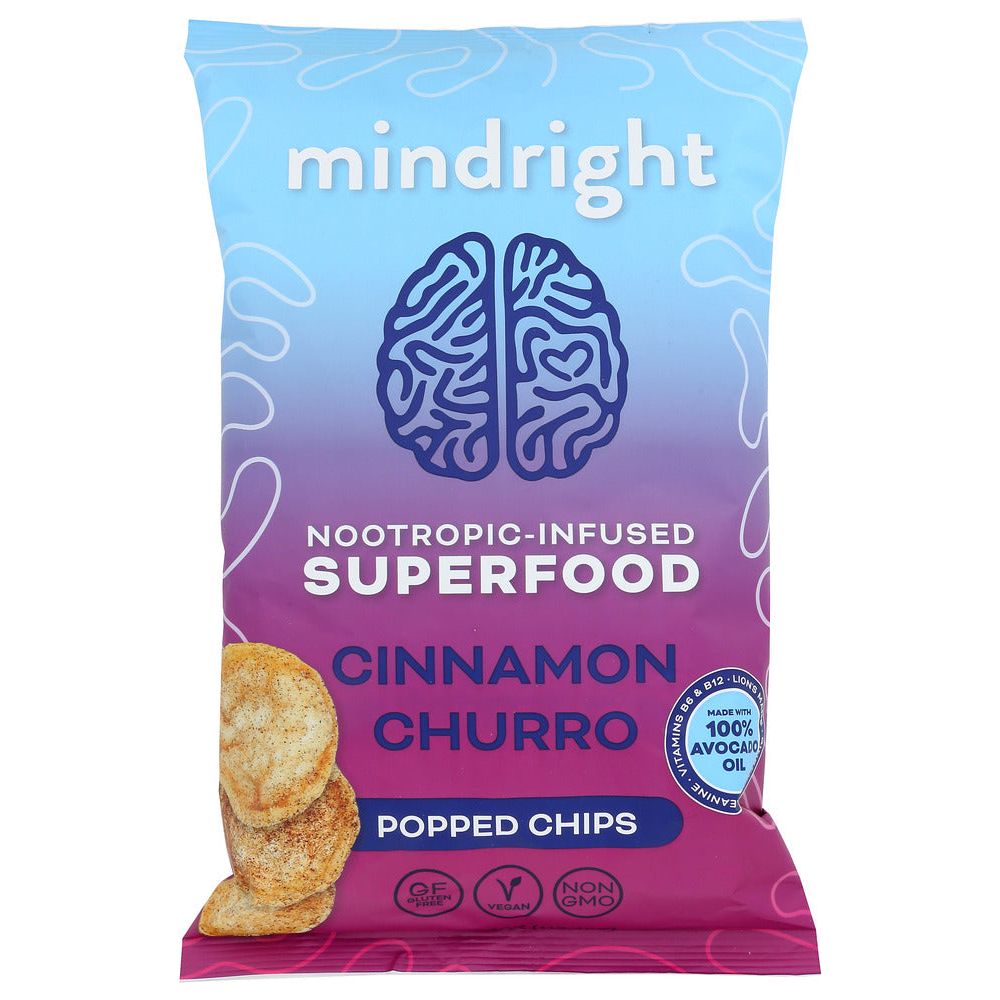 MINDRIGHT: Cinnamon Churro Popped Chips, 4 oz - #tag1# - #tag2#