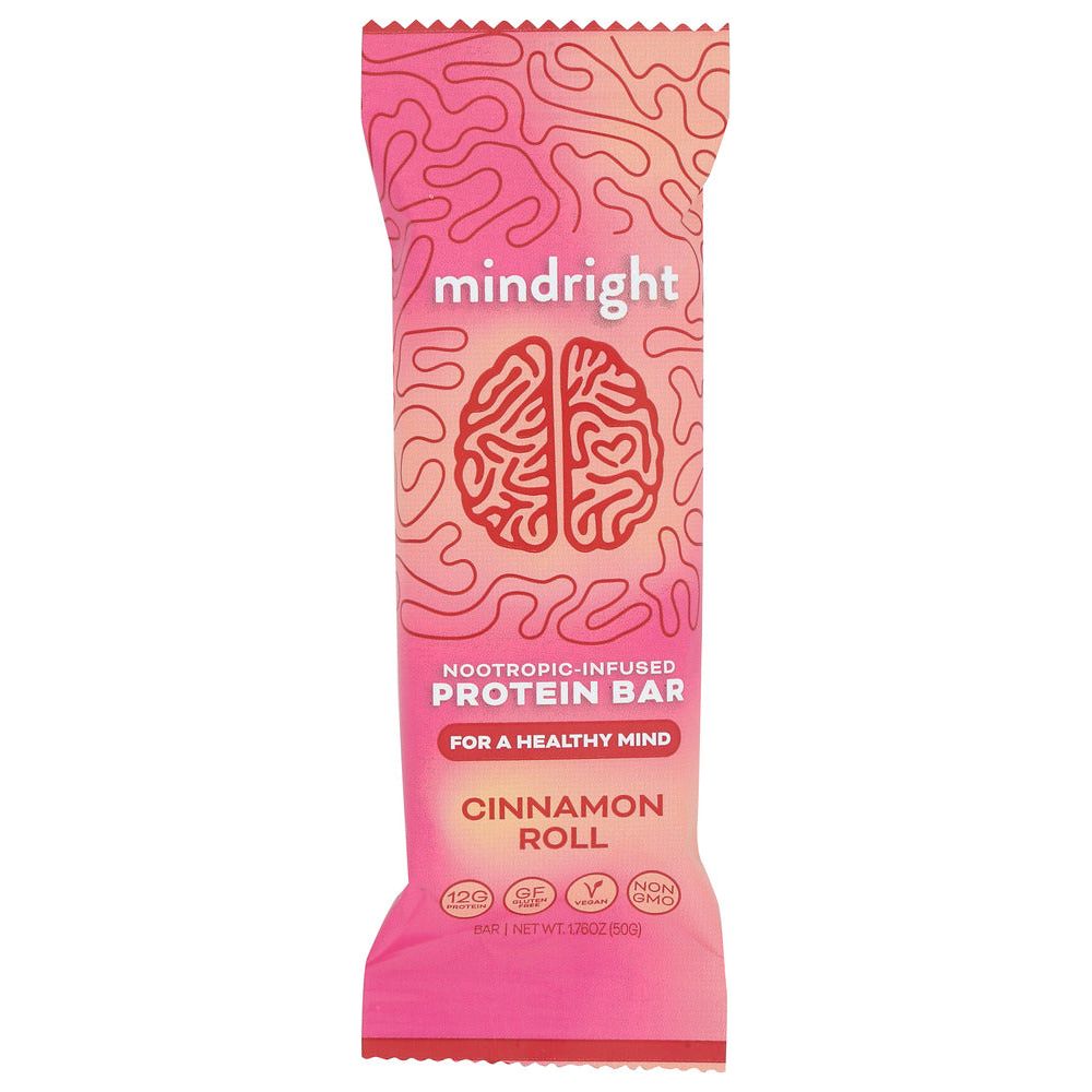 MINDRIGHT: Cinnamon Roll Protein Bar, 1.76 oz - #tag1# - #tag2#