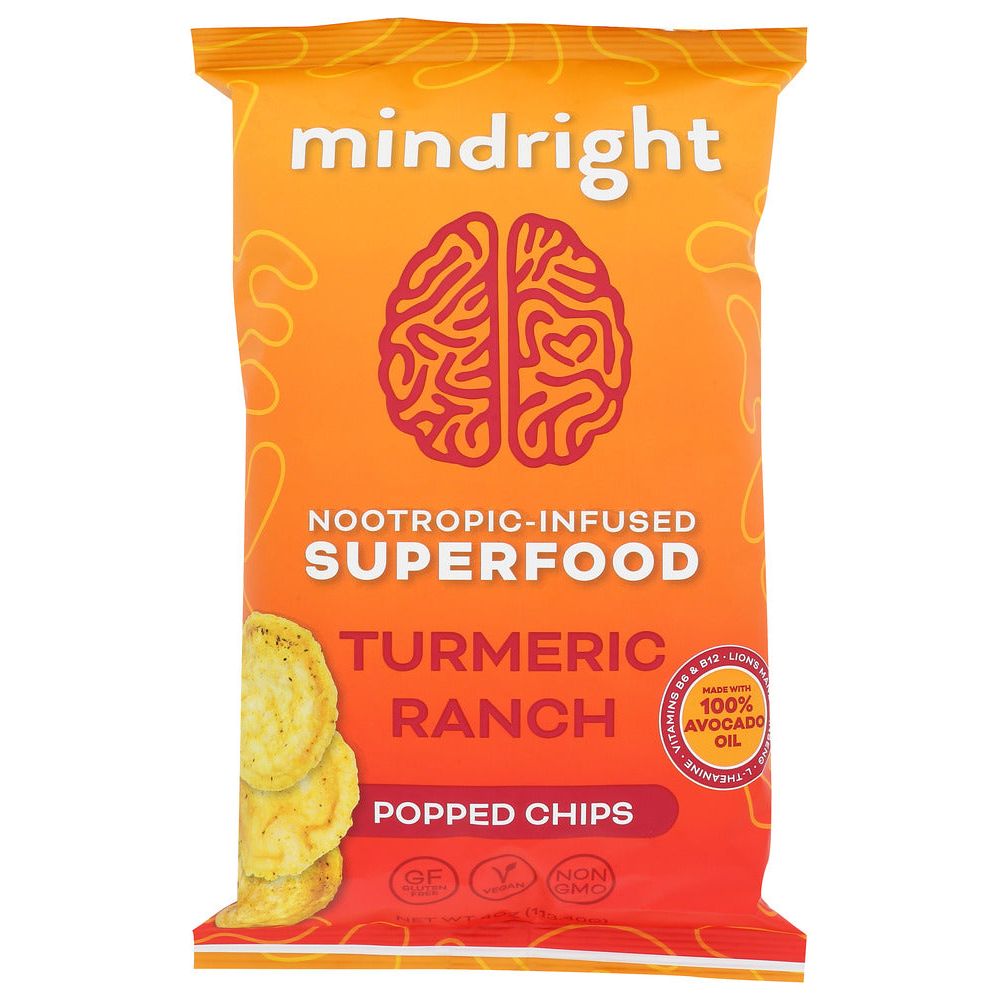 MINDRIGHT: Turmeric Ranch Popped Chips, 4 oz - #tag1# - #tag2#