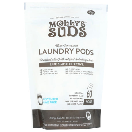 MOLLYS SUDS: Laundry Detergent Pods 60Ct Unscented, 29.63 oz - #tag1# - #tag2#