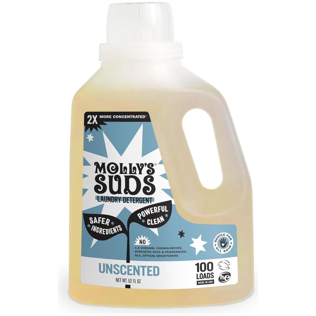 MOLLY SUDS: Unscented Liquid Laundry Detergent, 52 fo - #tag1# - #tag2#
