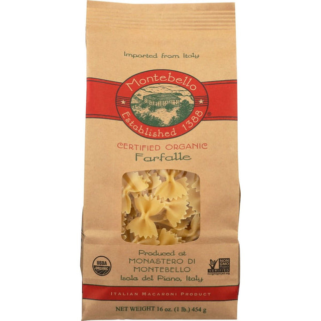 MONTEBELLO: Farfalle Organic Pasta, 16 oz - Sunshine Co Op. - #tag1# - #tag2# - #tag3# - #tag4#