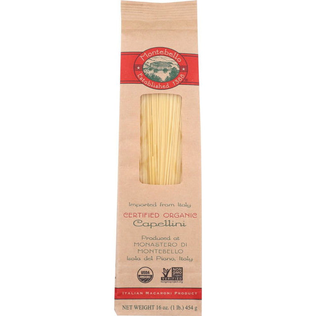 MONTEBELLO: Organic Capellini Pasta, 16 oz - Sunshine Co Op. - #tag1# - #tag2# - #tag3# - #tag4#