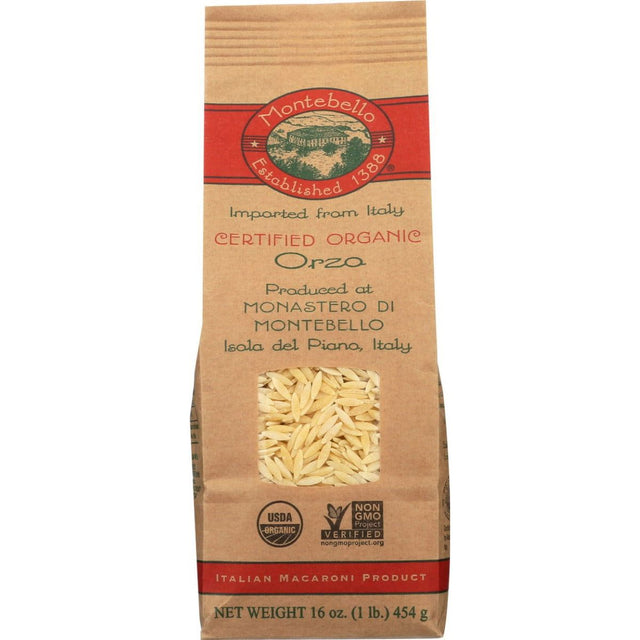 MONTEBELLO: Organic Orzo Pasta, 16 oz - Sunshine Co Op. - #tag1# - #tag2# - #tag3# - #tag4#
