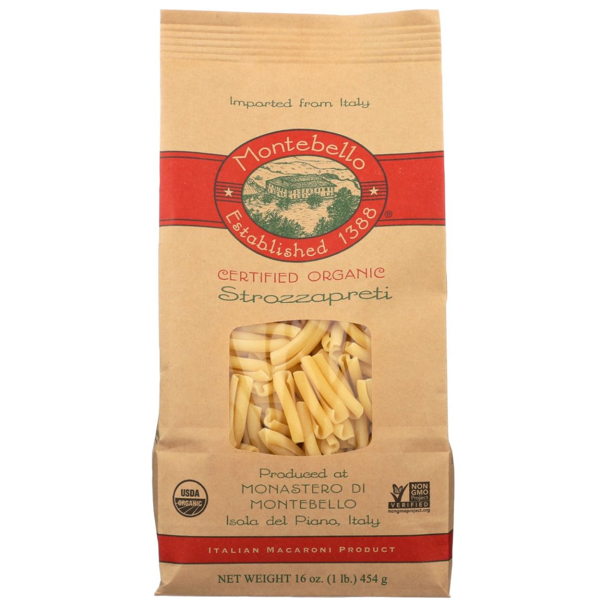 MONTEBELLO: Pasta Strozzapreti Organic, 16 oz - #tag1# - #tag2#