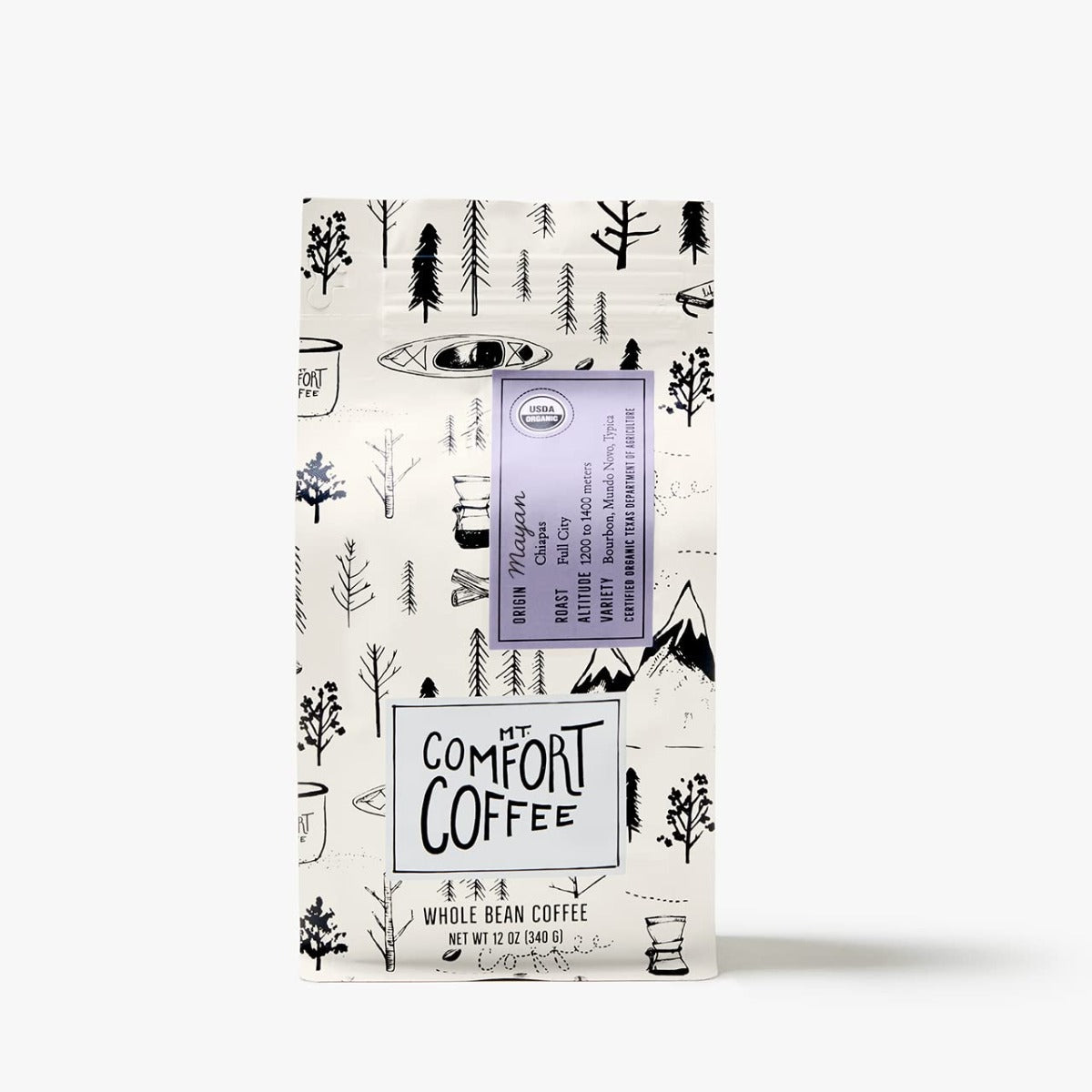 MT COMFORT COFFEE: Mayan Full City Roast Whole Bean Coffee, 12 oz - #tag1# - #tag2#