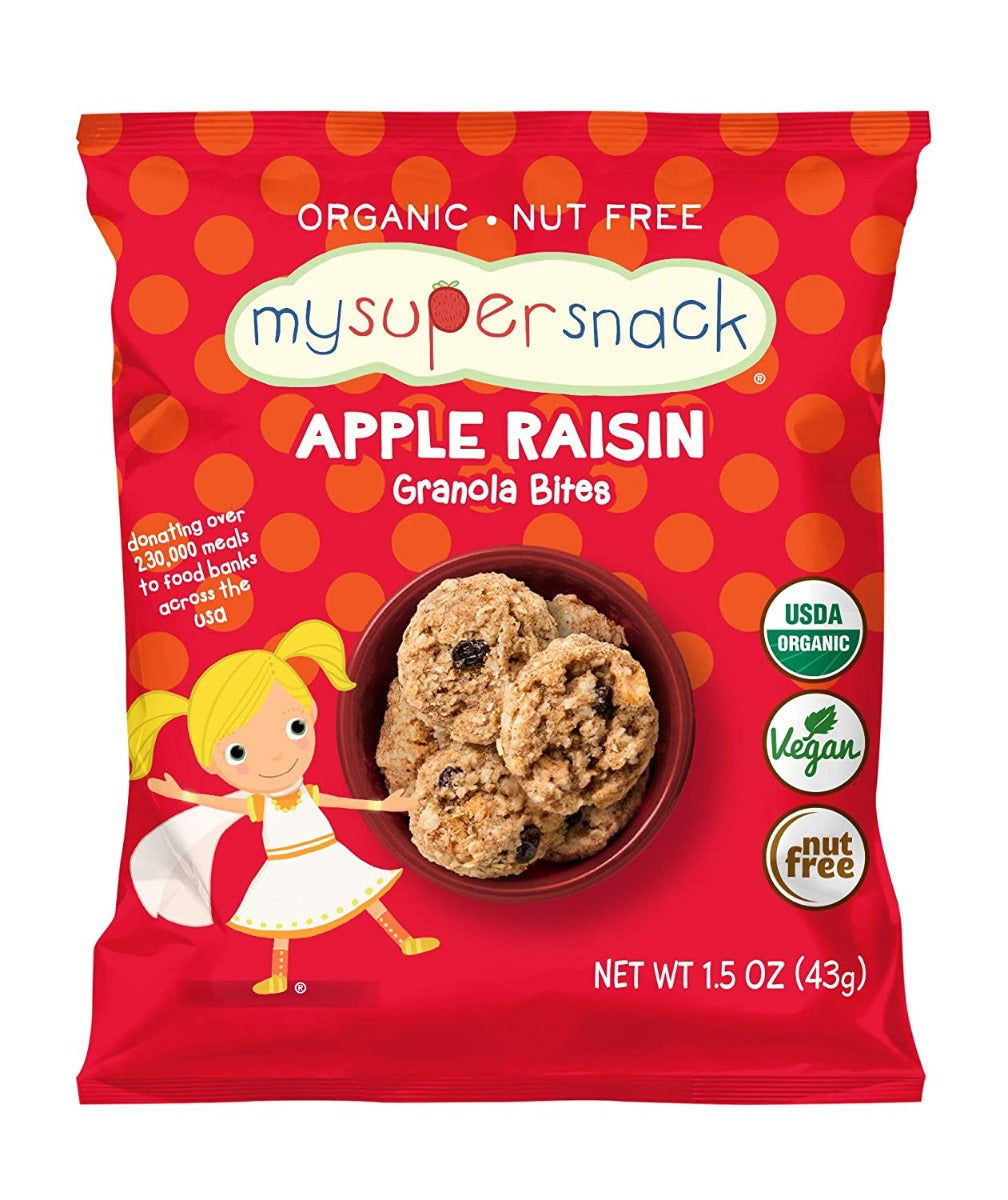 MYSUPERSNACK: Granola Bites Appl Raisin, 1.5 oz - #tag1# - #tag2#