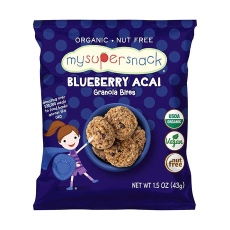 MYSUPERSNACK: Granola Bites Blubry Acai, 1.5 oz - #tag1# - #tag2#