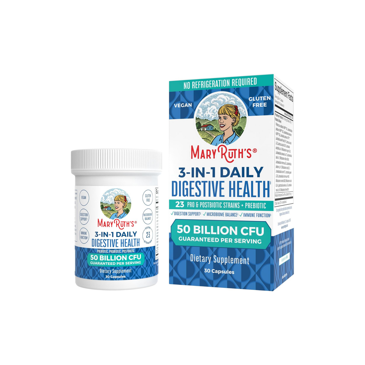 MaryRuth's 3-in-1 Daily Digestive Health Probiotics - 30ct - 50 Billion CFU - Sunshine Co Op. - #tag1# - #tag2# - #tag3# - #tag4#