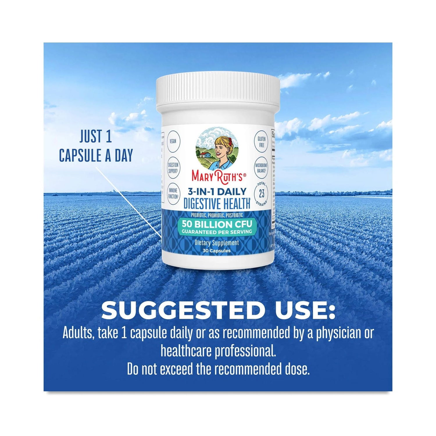 MaryRuth's 3-in-1 Daily Digestive Health Probiotics - 30ct - 50 Billion CFU - Sunshine Co Op. - #tag1# - #tag2# - #tag3# - #tag4#