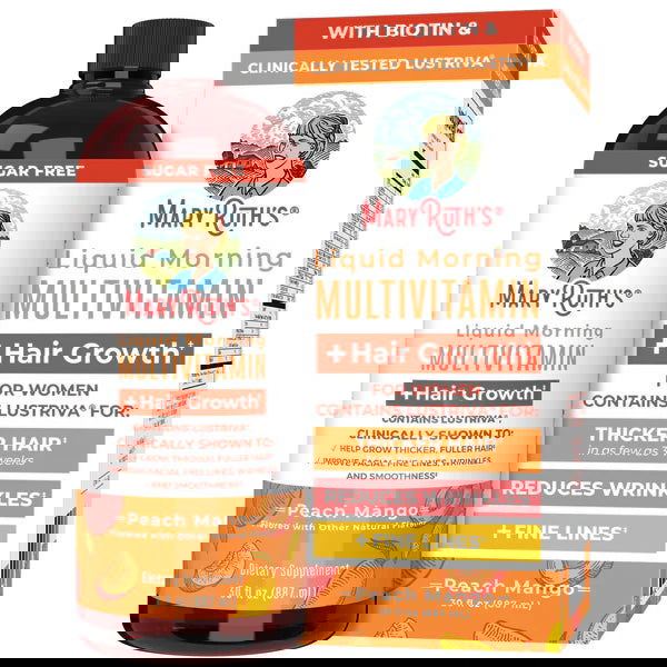 MaryRuth's Liquid Multivitamin Hair Growth - Peach Mango Flavor - 30 FL OZ - Sunshine Co Op. - #tag1# - #tag2# - #tag3# - #tag4#