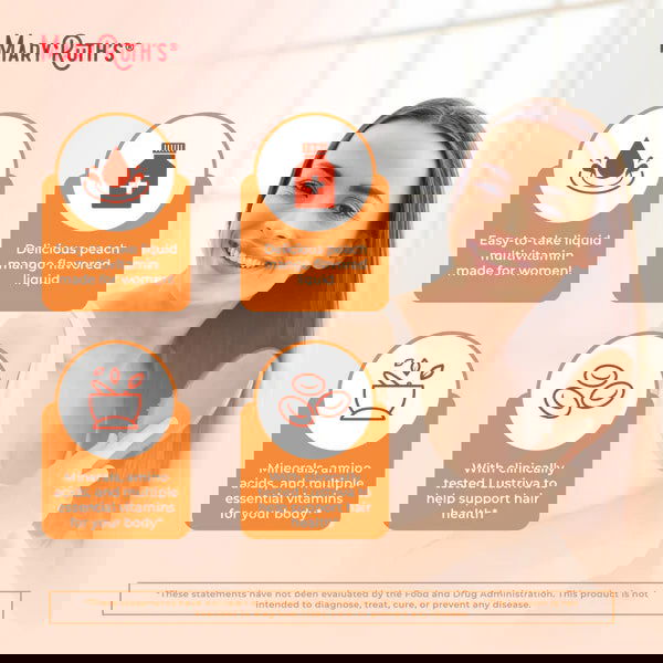 MaryRuth's Liquid Multivitamin Hair Growth - Peach Mango Flavor - 30 FL OZ - Sunshine Co Op. - #tag1# - #tag2# - #tag3# - #tag4#