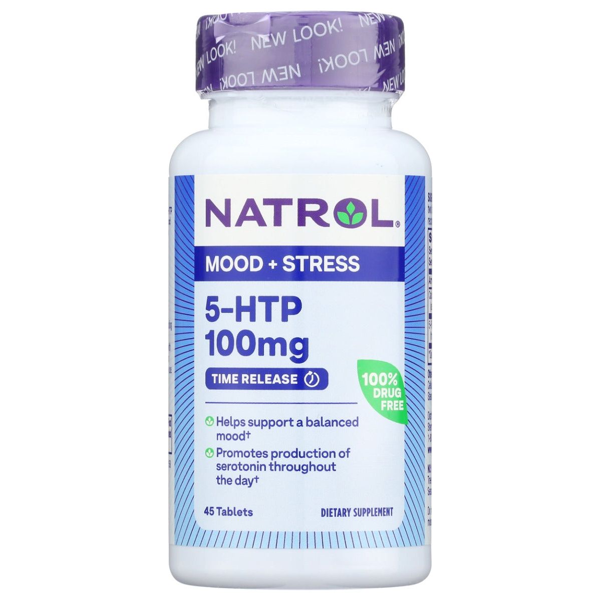 NATROL: 5 HTP Mood and Stress Time Release Tablets 100mg, 45 tb - #tag1# - #tag2#