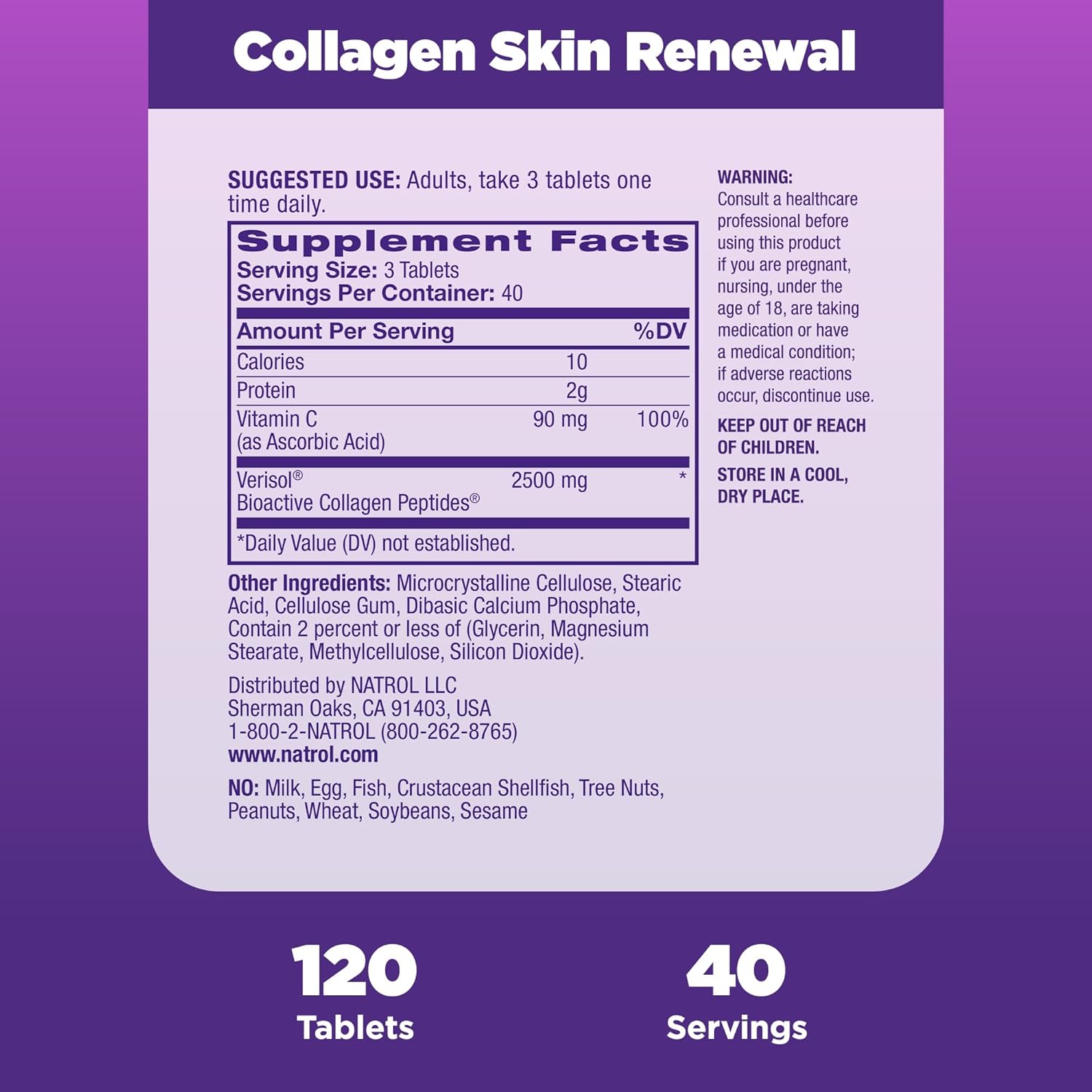 NATROL Collagen Skin Renewal, 120 Tablets - #tag1# - #tag2#