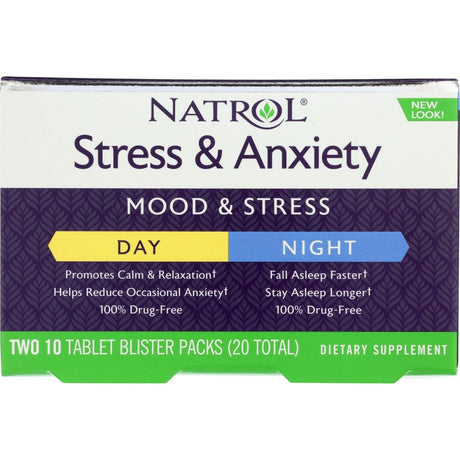 NATROL: Stress & Anxiety Day and Night Formula, 20 tb - #tag1# - #tag2#
