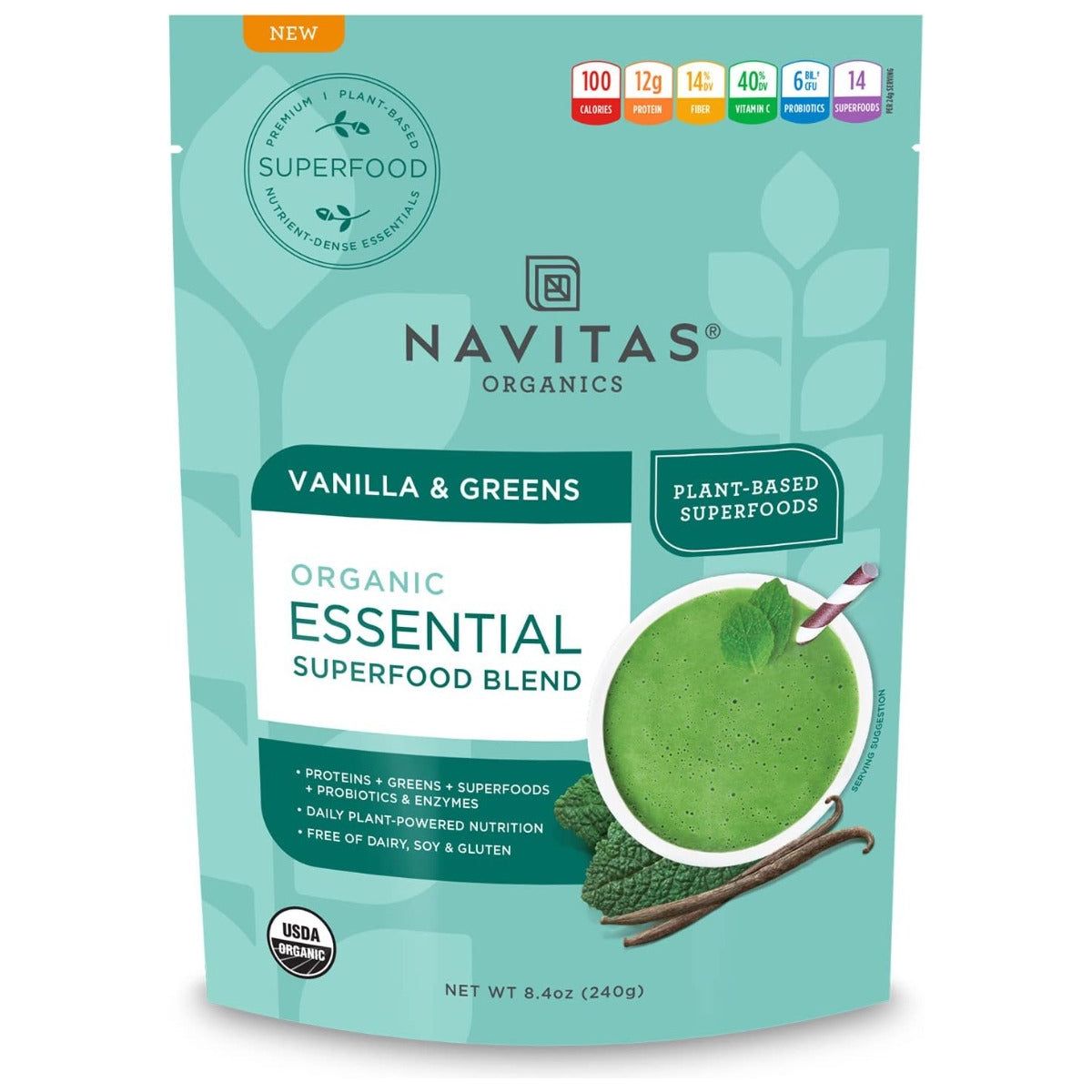 NAVITAS: Essential Blend Vanilla & Greens, 8.4 oz - #tag1# - #tag2#
