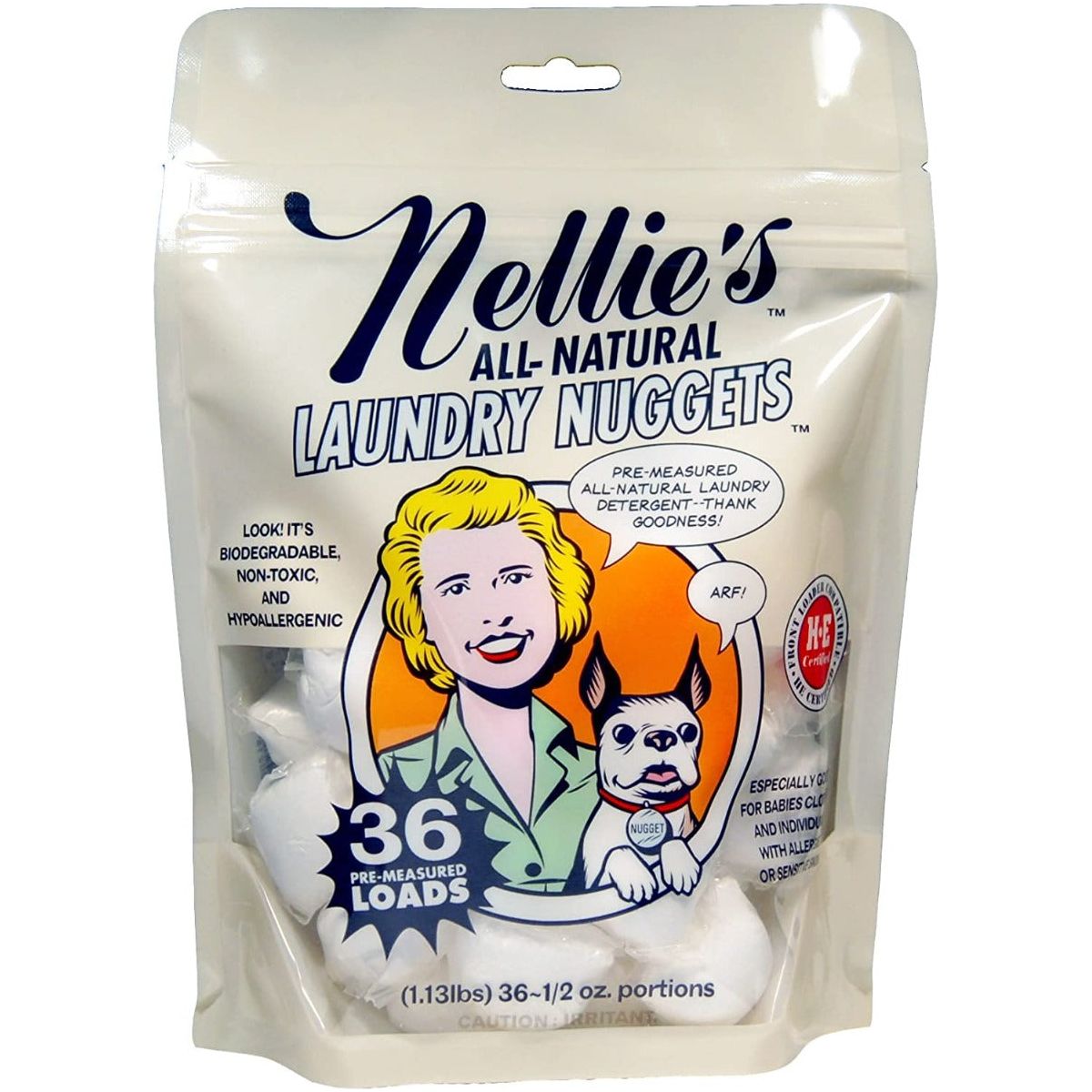 NELLIES ALL NATURAL: Laundry Nuggets 36 Loads, 1.12 lb - #tag1# - #tag2#