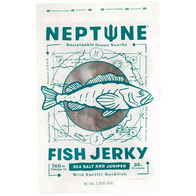 NEPTUNE: Sea Salt & Juniper Rockfish Jerky, 2.25 oz - #tag1# - #tag2#
