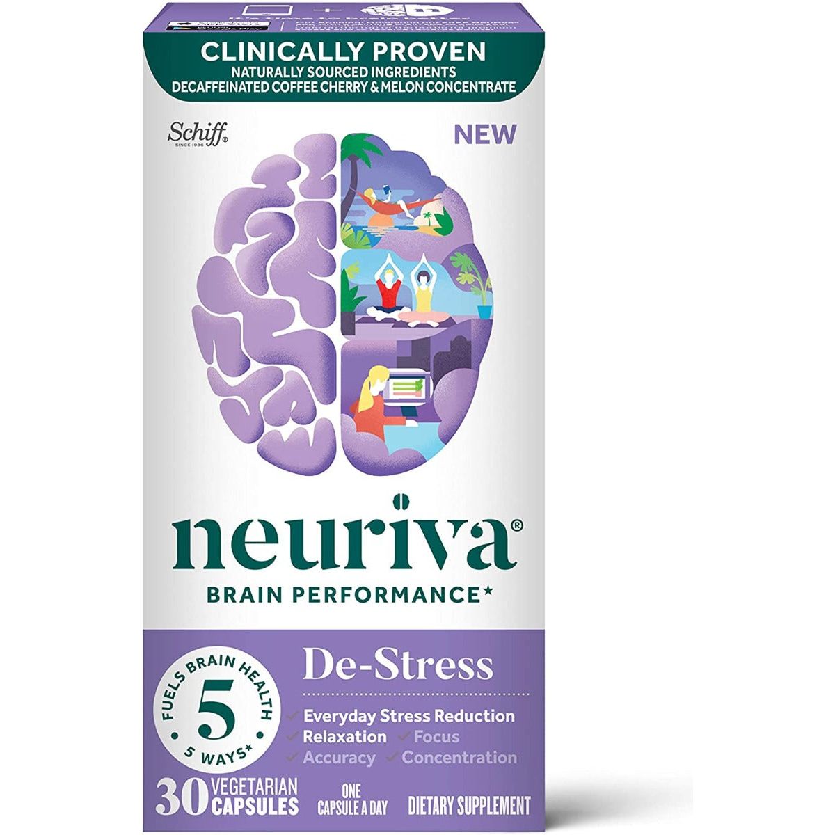 NEURIVA: Brain Performance De-Stress, 30 vc - #tag1# - #tag2#