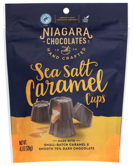 NIAGARA: 70% Dark Sea Salt Caramel Cups, 4.5 oz - #tag1# - #tag2#