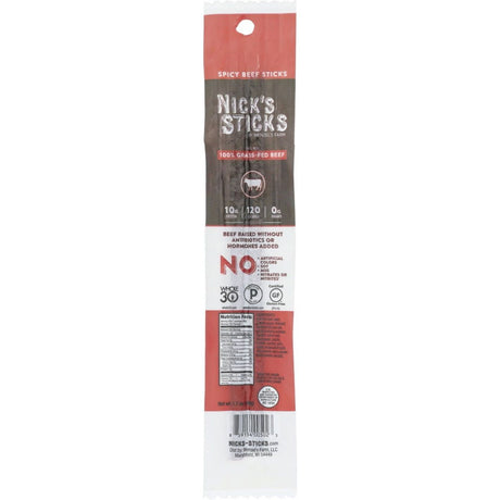 NICKS STICKS: Grass Fed Spicy Beef Snack Sticks, 1.7 oz - Sunshine Co Op. - #tag1# - #tag2# - #tag3# - #tag4#