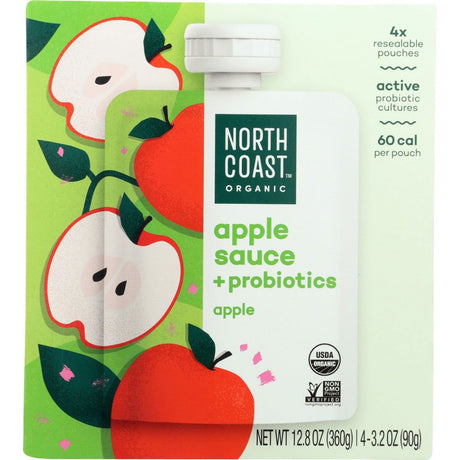 NORTH COAST: Organic Probiotic Apple Sauce Pouches, 12.8 oz - Sunshine Co Op. - #tag1# - #tag2# - #tag3# - #tag4#