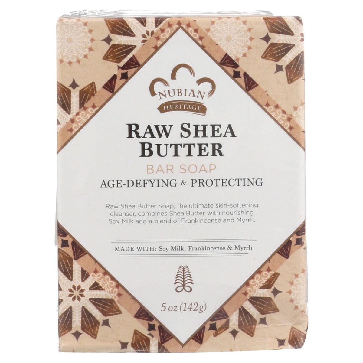 NUBIAN HERITAGE: Bar Soap Raw Shea Butter with Soy Milk Frankincense and Myrrh, 5 oz - #tag1# - #tag2#