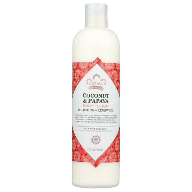 NUBIAN HERITAGE: Body Lotion Coconut & Papaya, 13 oz - #tag1# - #tag2#