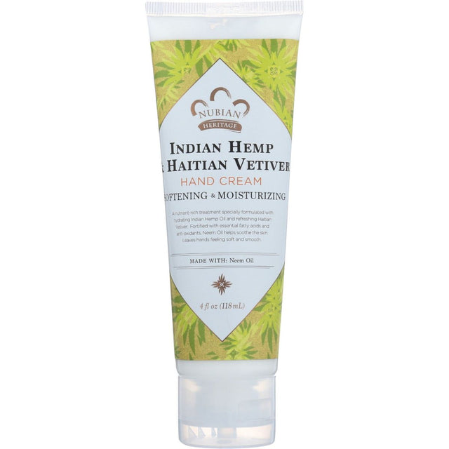 NUBIAN HERITAGE: Hand Cream Indian Hemp And Haitian Vetiver With Neem Oil, 4 oz - #tag1# - #tag2#