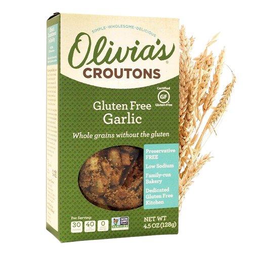 OLIVIAS CROUTONS: Gluten Free Garlic Croutons, 4.5 oz - Sunshine Co Op. - #tag1# - #tag2# - #tag3# - #tag4#