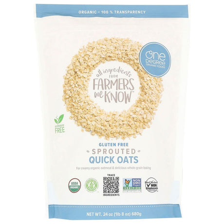 ONE DEGREE: Sprouted Quick Oats, 24 oz - Sunshine Co Op. - #tag1# - #tag2# - #tag3# - #tag4#