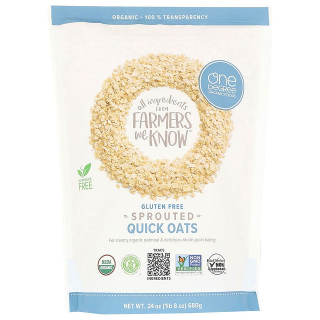 ONE DEGREE: Sprouted Quick Oats, 24 oz - Sunshine Co Op. - #tag1# - #tag2# - #tag3# - #tag4#