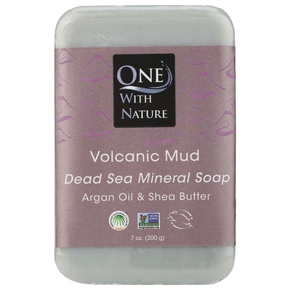 ONE WITH NATURE: Volcanic Mud Triple Milled Mineral Bar Soap Argan Oil & Shea Butter, 7 oz - Sunshine Co Op. - #tag1# - #tag2# - #tag3# - #tag4#