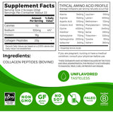 ORGAIN Collagen Peptides Powder For Women & Men, 20g Grass Fed Collagen, Unflavored