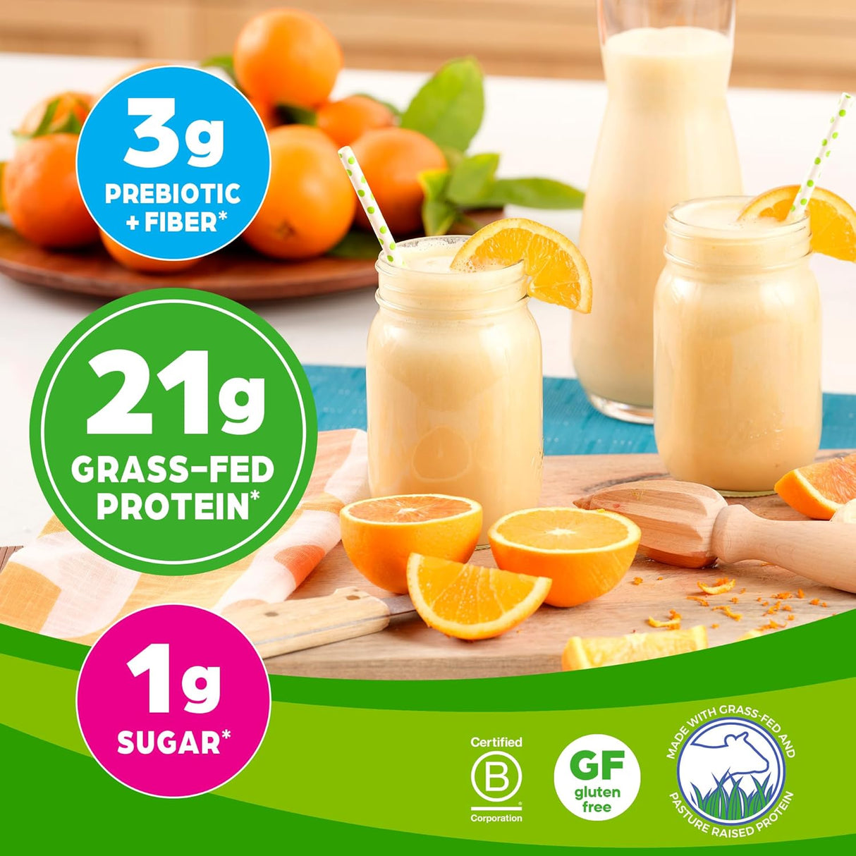 Orgain Grass-Fed Whey Protein Powder, Vanilla Bean - 21g, 1.82lb