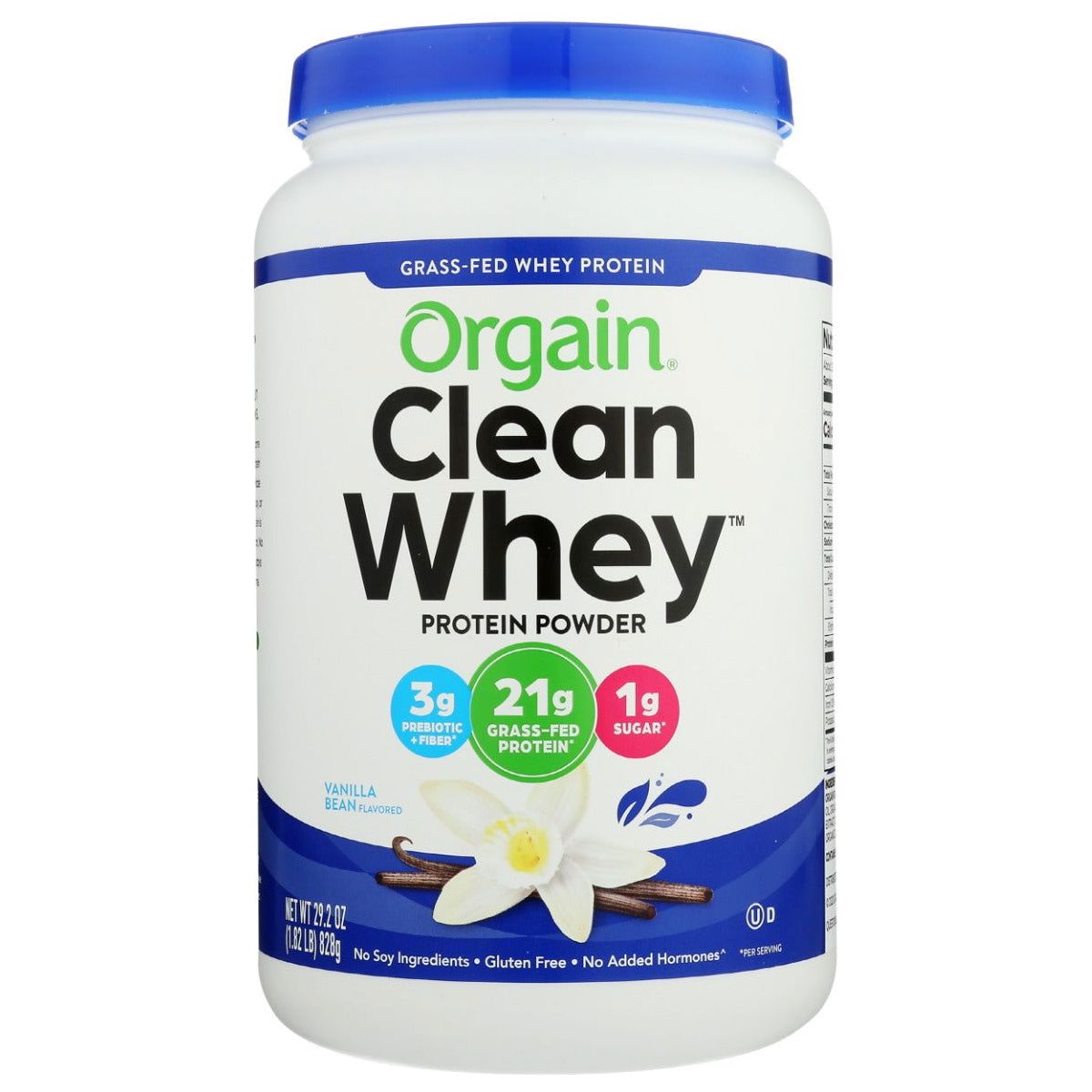 ORGAIN: Grass Fed Whey Protein Powder Vanilla Bean, 29.2 oz - Sunshine Co Op. - #tag1# - #tag2# - #tag3# - #tag4#