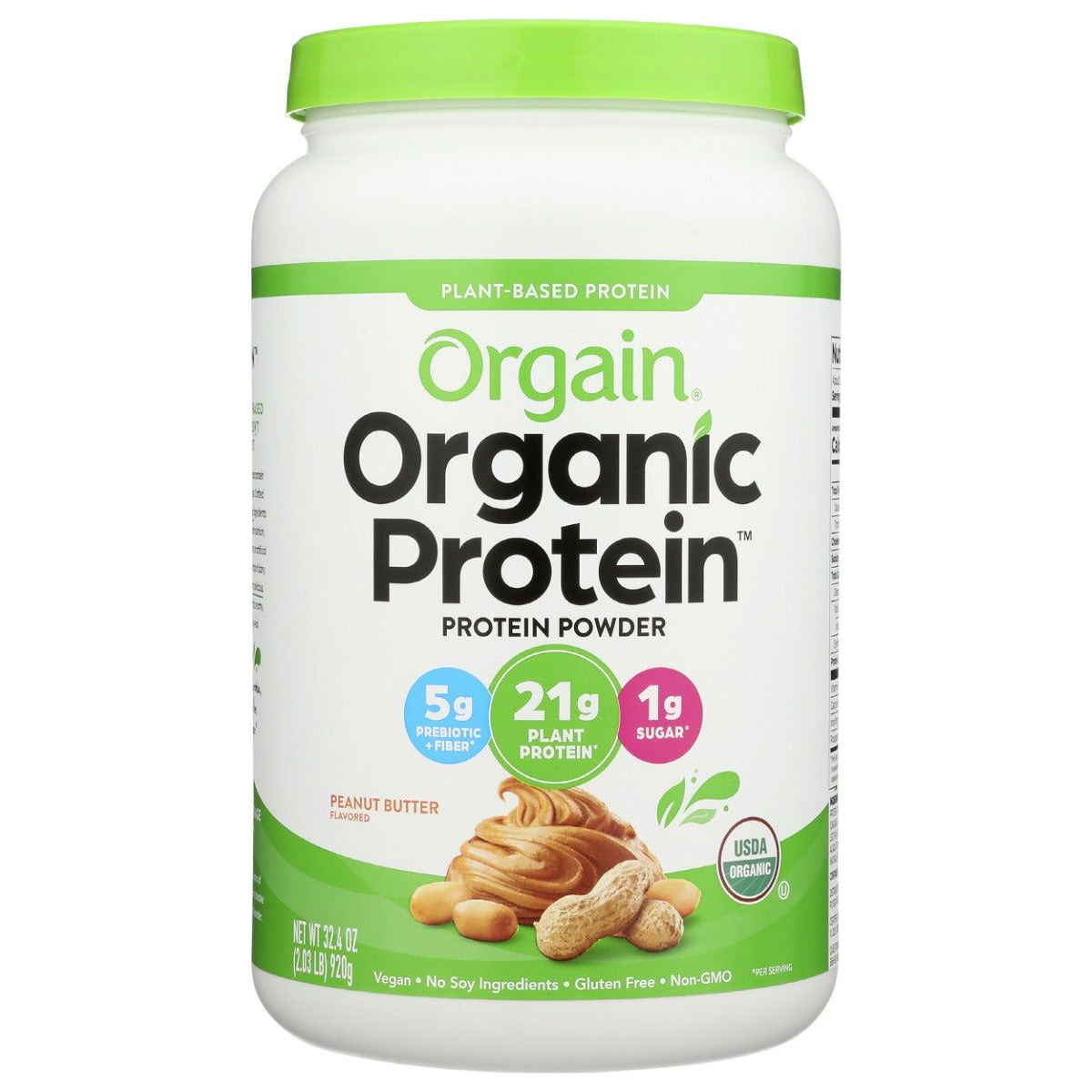 ORGAIN: Organic Protein Plant Based Protein Powder Peanut Butter, 32.4 oz - Sunshine Co Op. - #tag1# - #tag2# - #tag3# - #tag4#