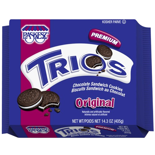 PASKESZ: Trios Premium Original Sandwich Cookies, 14.3 oz - Sunshine Co Op. - #tag1# - #tag2# - #tag3# - #tag4#