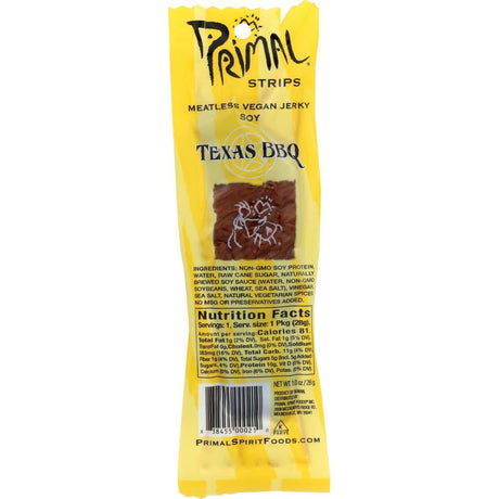 PRIMAL STRIPS: Meatless Vegan Jerky Soy Texas BBQ, 1 oz - Sunshine Co Op. - #tag1# - #tag2# - #tag3# - #tag4#
