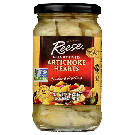 REESE: Quartered Marinated Artichoke Hearts, 12 oz - Sunshine Co Op. - #tag1# - #tag2# - #tag3# - #tag4#