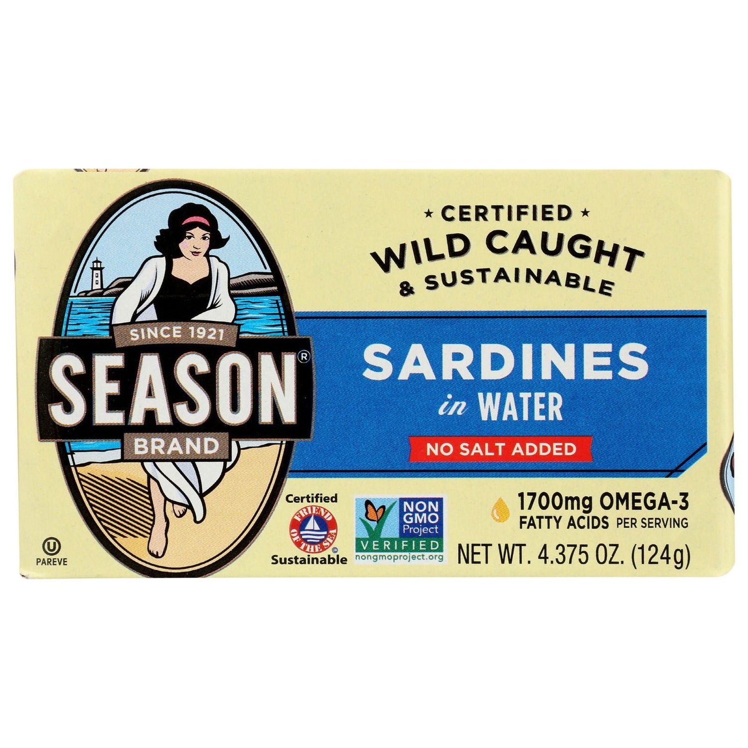 SEASONS: Sardines In Water No Salt Added, 4.375 oz - Sunshine Co Op. - #tag1# - #tag2# - #tag3# - #tag4#