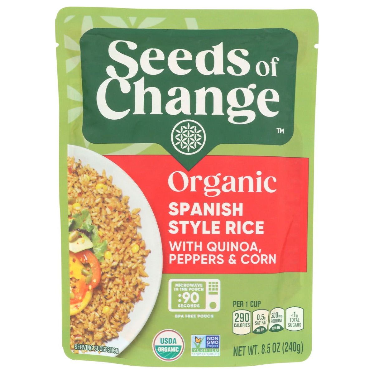 SEEDS OF CHANGE: Organic Spanish Style Rice With Quinoa Peppers And Corn, 8.5 oz - Sunshine Co Op. - #tag1# - #tag2# - #tag3# - #tag4#